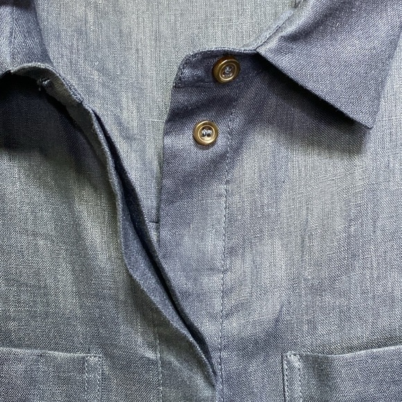 Reiss Ema Navy Sleeveless Linen Tie Front Playsuit Sz 10 - Picture 6 of 9